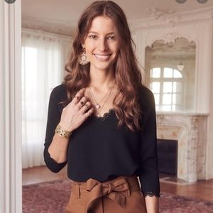 Sézane Marina Blouse size EU 38 US 6-8 Black